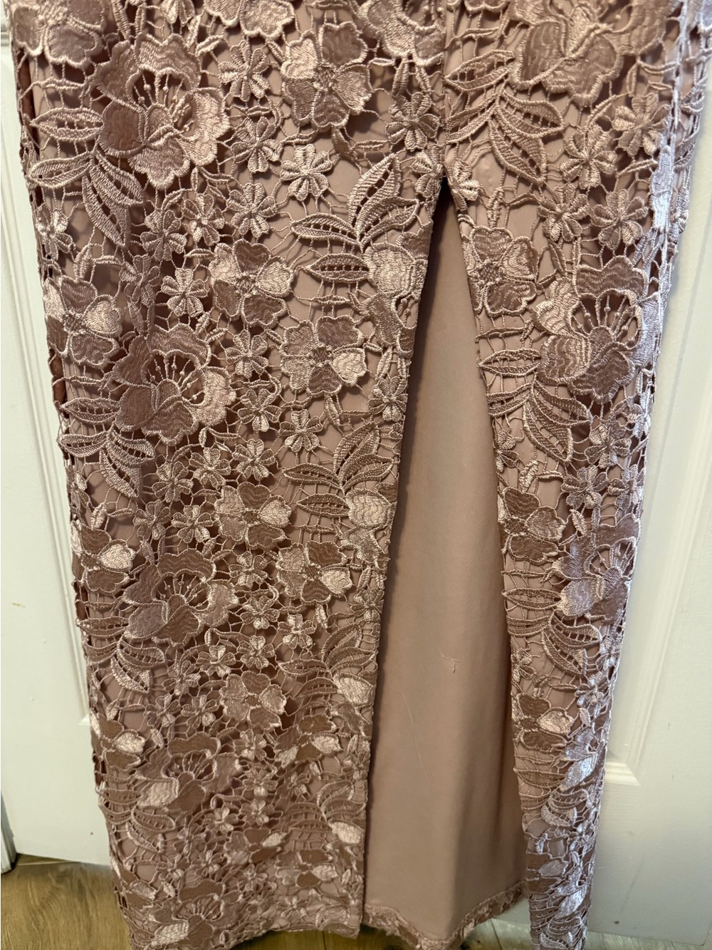 Xscape Blush Pink Floral Lace Gown - Picture 6 of 10